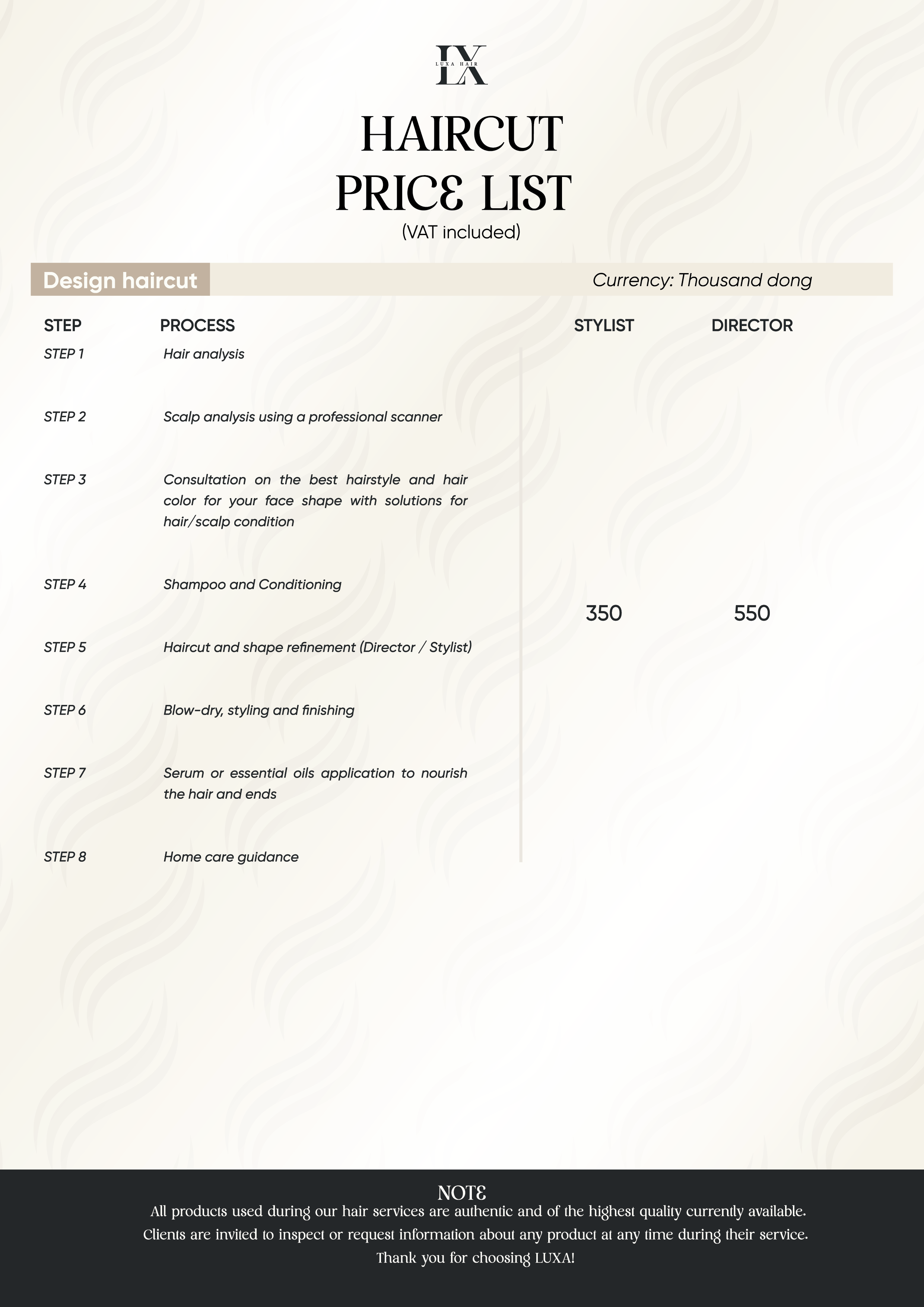 English Menu